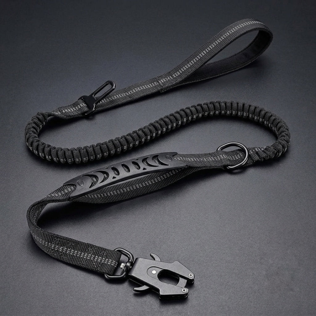 Cross-Border Medium And Large Dog Tactical Reflective Leash, Car-Mounted Pet Leash With Frog Buckle And Retractable Feature