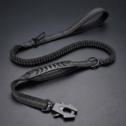 Cross-Border Medium And Large Dog Tactical Reflective Leash, Car-Mounted Pet Leash With Frog Buckle And Retractable Feature