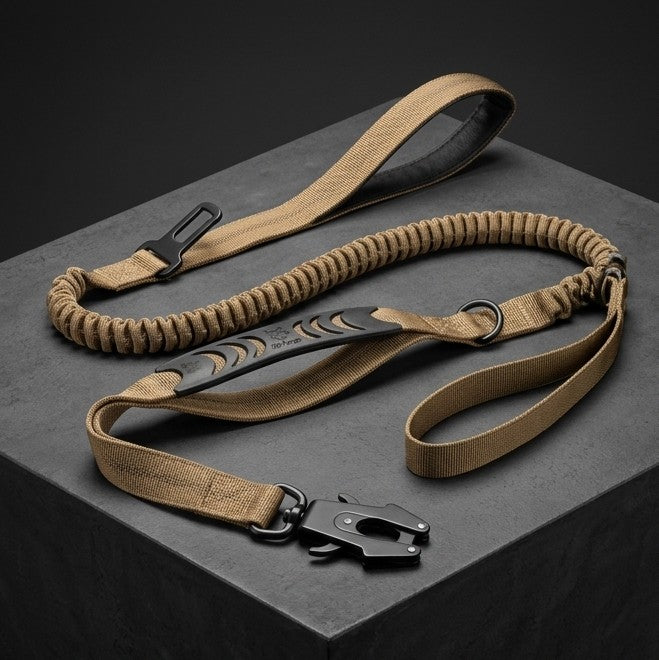 Tactical Bungee Dog Leash — QD Frog Buckle, Shock Absorbing, 
Padded Handle, Reflective | K9 Training Leash for Large Breeds