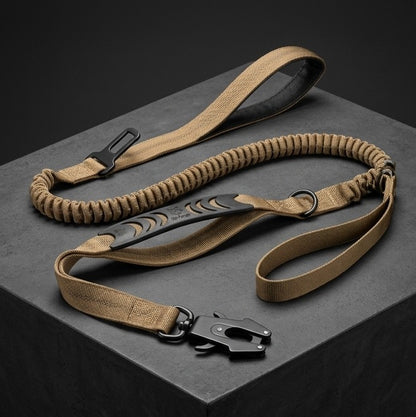 Tactical Bungee Dog Leash — QD Frog Buckle, Shock Absorbing, 
Padded Handle, Reflective | K9 Training Leash for Large Breeds