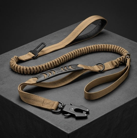 Tactical Bungee Dog Leash — QD Frog Buckle, Shock Absorbing, 
Padded Handle, Reflective | K9 Training Leash for Large Breeds