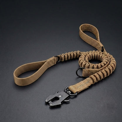 Tactical Bungee Dog Leash — QD Frog Buckle, Shock Absorbing, 
Padded Handle, Reflective | K9 Training Leash for Large Breeds