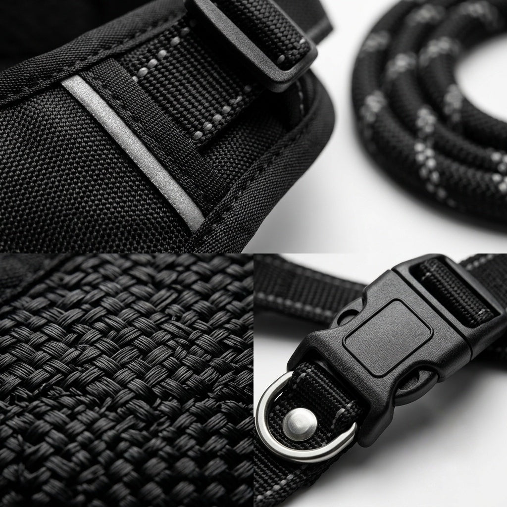 K9 Forge Premium Tactical Dog Harness and Leash Set in Luxury Black Gold Gift Box — Perfect Dog Gift Set