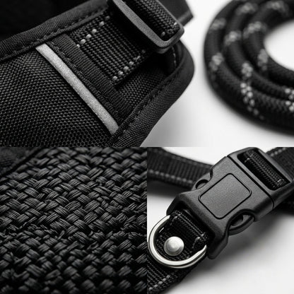 K9 Forge Premium Tactical Dog Harness and Leash Set in Luxury Black Gold Gift Box — Perfect Dog Gift Set