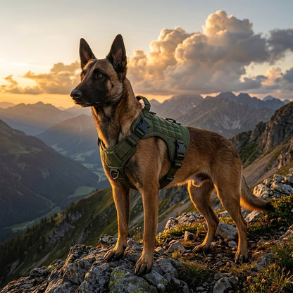 Tactical Dog Harness — No Pull Military K9 Vest, Waterproof, Reflective, Adjustable | German Shepherd, Malinois, Large Breeds